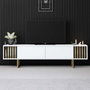 Hanah Home Mueble para TV Blanco y Dorado